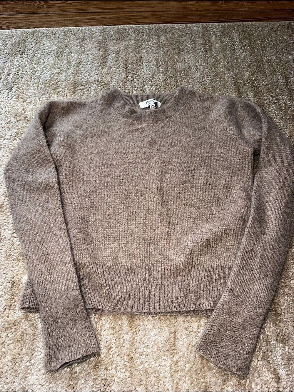 Madewell Cashmere Crewneck Sweater in Brown Size XXS